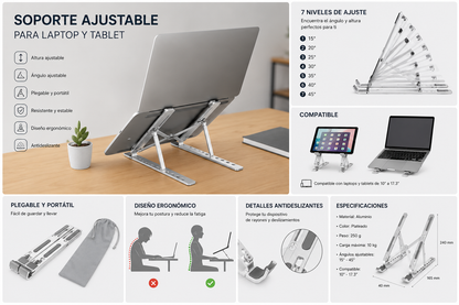 Soporte de Laptop de aluminio