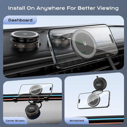 Soporte de teléfono móvil para coche con ventosa de succión mecánica giratoria de 360°, soporte magnético para teléfono, adecuado para iPhone, teléfonos Android, accesorios para automóvil
